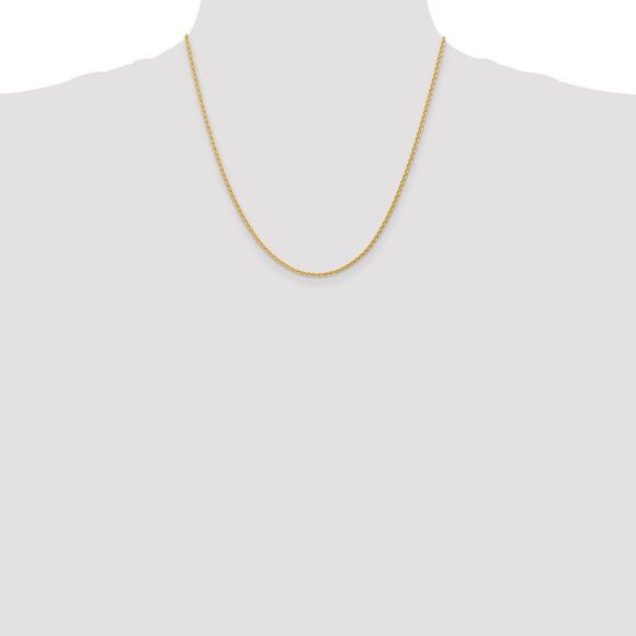 1.75mm, 14k Yellow Gold, Solid Parisian Wheat Chain Necklace, 20 Inch - Picture 2 of 8